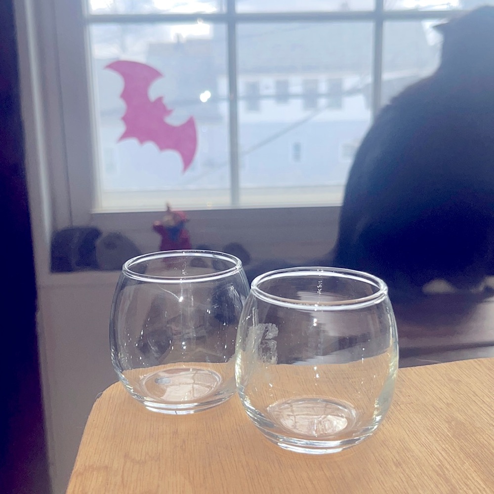 Pair of glass Planters for succulents, holder for tea light candles, anything…
